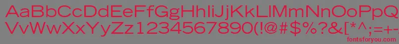 TradegothicltstdExtended Font – Red Fonts on Gray Background