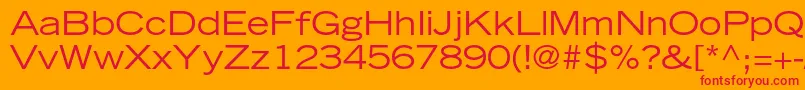 TradegothicltstdExtended Font – Red Fonts on Orange Background