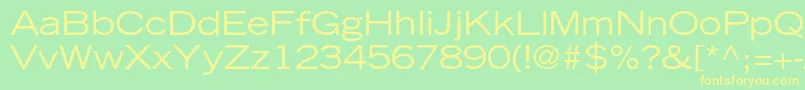 TradegothicltstdExtended Font – Yellow Fonts on Green Background