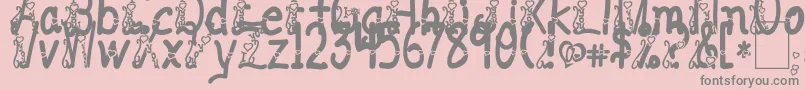 ILoveYouAbc123 Font – Gray Fonts on Pink Background