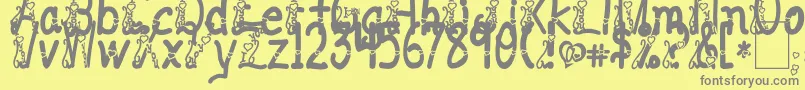 ILoveYouAbc123 Font – Gray Fonts on Yellow Background