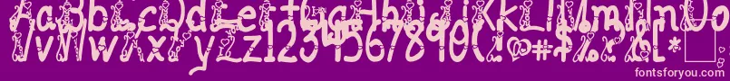 ILoveYouAbc123 Font – Pink Fonts on Purple Background