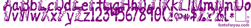 フォントILoveYouAbc123 – 紫色のフォント