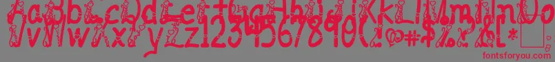 ILoveYouAbc123 Font – Red Fonts on Gray Background