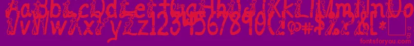 ILoveYouAbc123 Font – Red Fonts on Purple Background