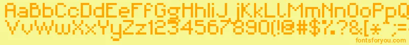 Miniforma2 Font – Orange Fonts on Yellow Background