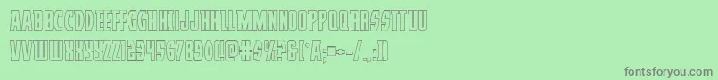 フォントProwlerout – 緑の背景に灰色の文字