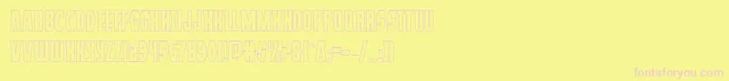 Prowlerout-Schriftart – Rosa Schriften auf gelbem Hintergrund