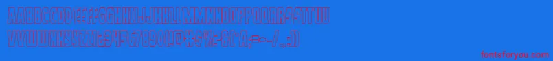 フォントProwlerout – 赤い文字の青い背景