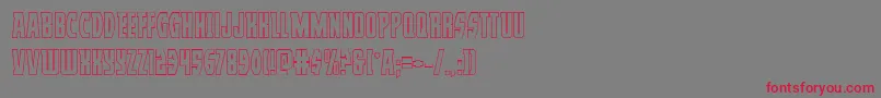 フォントProwlerout – 赤い文字の灰色の背景