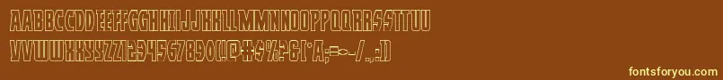 Prowlerout-fontti – keltaiset fontit ruskealla taustalla