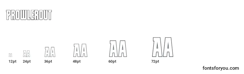 Prowlerout Font Sizes