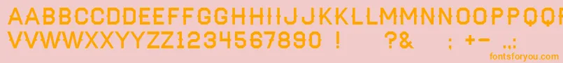 フォントAaHaymaker – オレンジの文字がピンクの背景にあります。