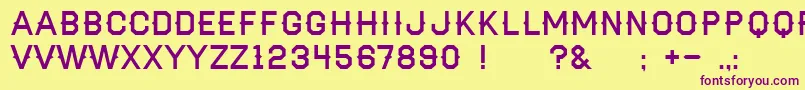 AaHaymaker Font – Purple Fonts on Yellow Background