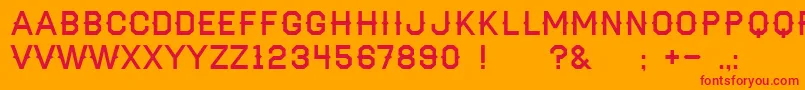 フォントAaHaymaker – オレンジの背景に赤い文字