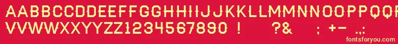 フォントAaHaymaker – 黄色の文字、赤い背景