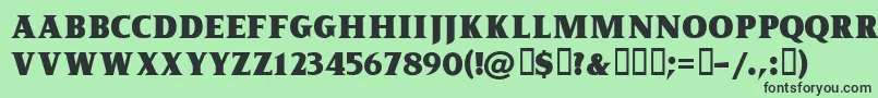 フォントKingofromeFreeForPersonalUseOnly – 緑の背景に黒い文字