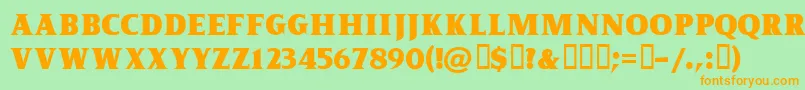KingofromeFreeForPersonalUseOnly-Schriftart – Orangefarbene Schriften auf grünem Hintergrund