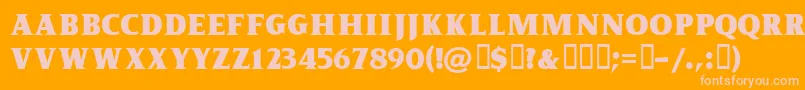 fuente KingofromeFreeForPersonalUseOnly – Fuentes Rosadas Sobre Fondo Naranja