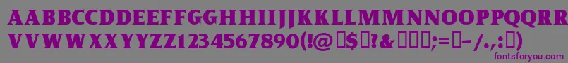Czcionka KingofromeFreeForPersonalUseOnly – fioletowe czcionki na szarym tle