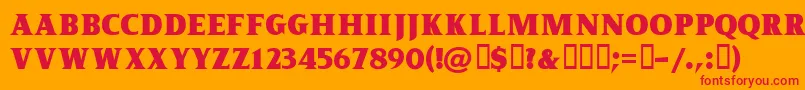 フォントKingofromeFreeForPersonalUseOnly – オレンジの背景に赤い文字