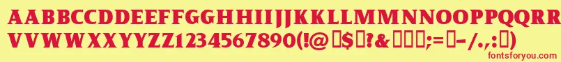 Czcionka KingofromeFreeForPersonalUseOnly – czerwone czcionki na żółtym tle