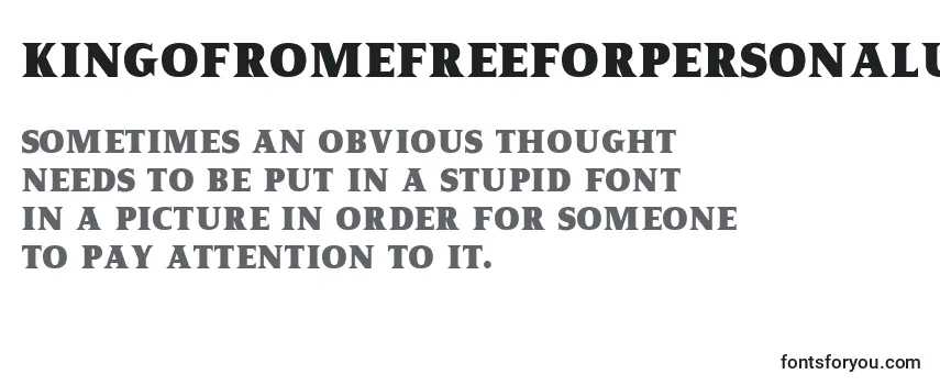 KingofromeFreeForPersonalUseOnly Font