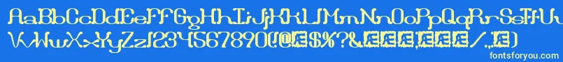 DraggleBrk Font – Yellow Fonts on Blue Background