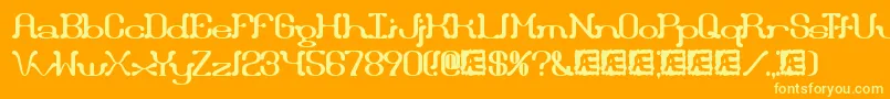 Więcej informacji o czcionce DraggleBrk Czcionka DraggleBrk – żółte czcionki na pomarańczowym tle