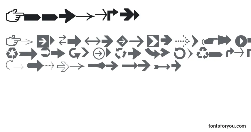 Czcionka ArrowsTfb – alfabet, cyfry, specjalne znaki