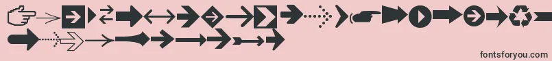 Czcionka ArrowsTfb – czarne czcionki na różowym tle