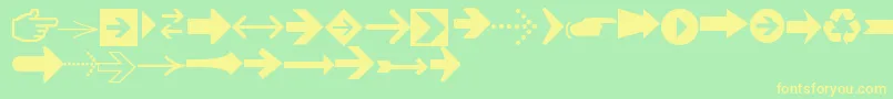 ArrowsTfb Font – Yellow Fonts on Green Background
