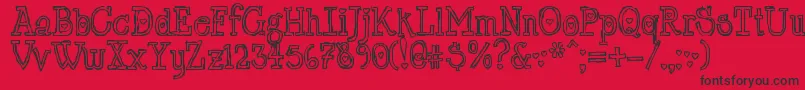 フォントLrtChickenhawk – 赤い背景に黒い文字