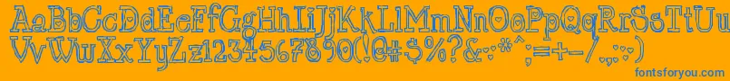 LrtChickenhawk Font – Blue Fonts on Orange Background