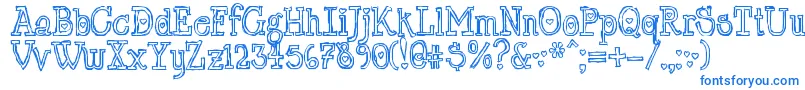 LrtChickenhawk Font – Blue Fonts on White Background