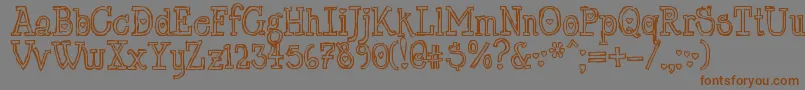 LrtChickenhawk Font – Brown Fonts on Gray Background