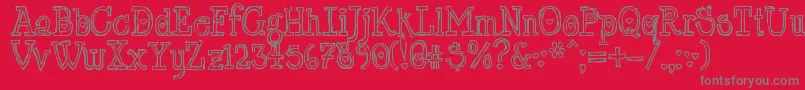 LrtChickenhawk Font – Gray Fonts on Red Background
