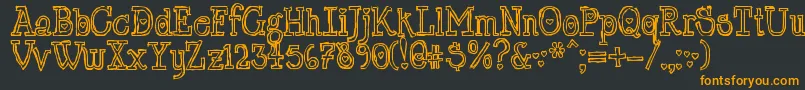 LrtChickenhawk-Schriftart – Orangefarbene Schriften auf schwarzem Hintergrund