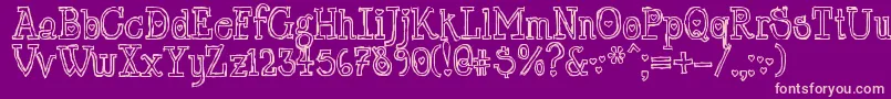 Шрифт LrtChickenhawk – розовые шрифты на фиолетовом фоне