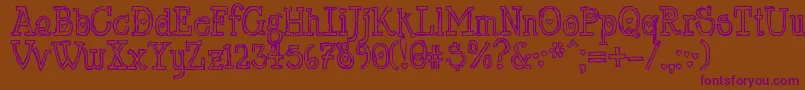 LrtChickenhawk Font – Purple Fonts on Brown Background