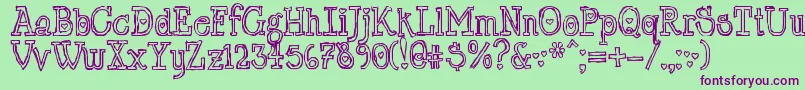 LrtChickenhawk Font – Purple Fonts on Green Background