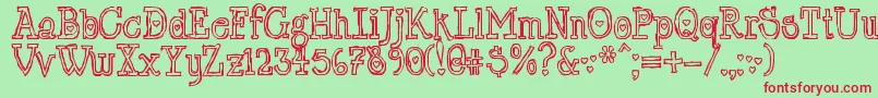 LrtChickenhawk Font – Red Fonts on Green Background