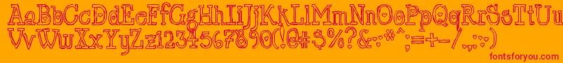 フォントLrtChickenhawk – オレンジの背景に赤い文字