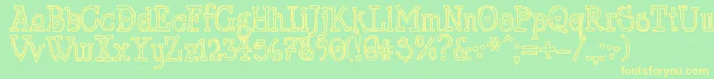 LrtChickenhawk Font – Yellow Fonts on Green Background