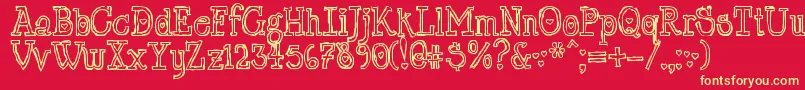 Police LrtChickenhawk – polices jaunes sur fond rouge