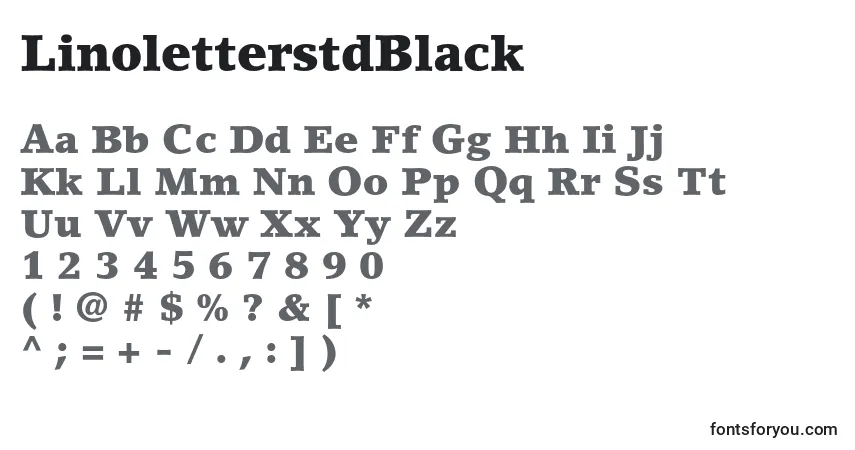 LinoletterstdBlackフォント–アルファベット、数字、特殊文字