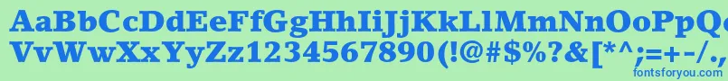 LinoletterstdBlack Font – Blue Fonts on Green Background