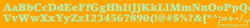 LinoletterstdBlack Font – Green Fonts on Orange Background