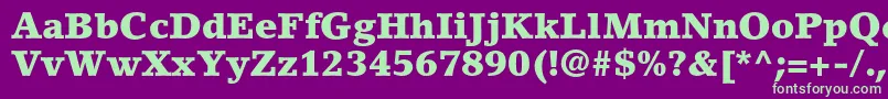 LinoletterstdBlack Font – Green Fonts on Purple Background