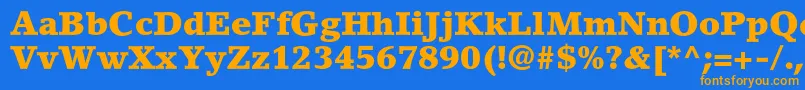 LinoletterstdBlack Font – Orange Fonts on Blue Background